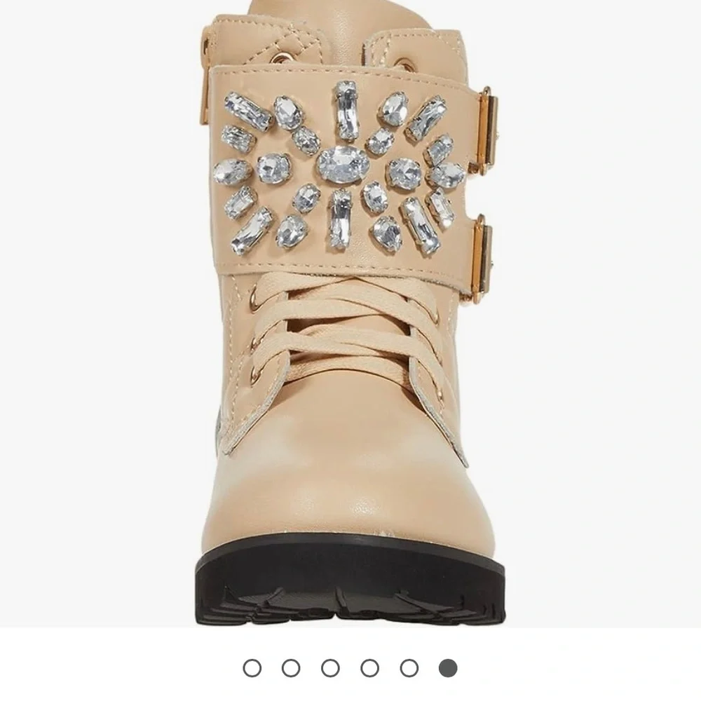 Kurt Geiger Beige Ankle Boots with Jewel Embellishment